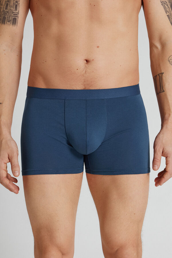 Cotton Boxers with Exposed Elasticated Waistband