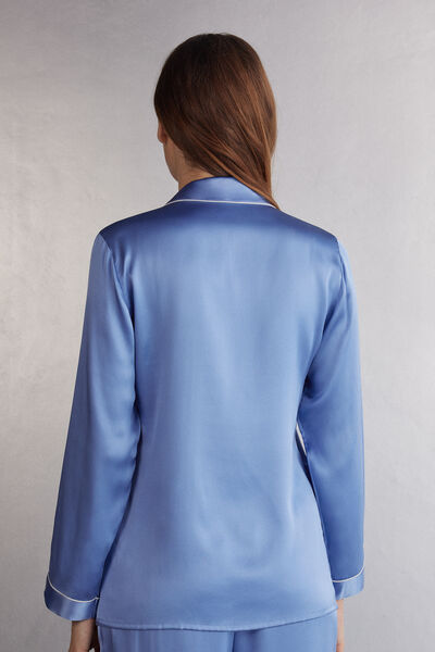 Mannish-Cut Jacket in Silk Satin