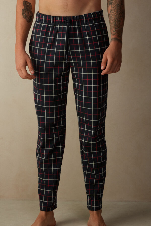 Long Red / Cream Checkered Trousers