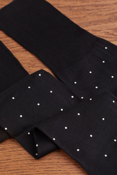 Men’s Long Socks in Patterned Lisle Cotton