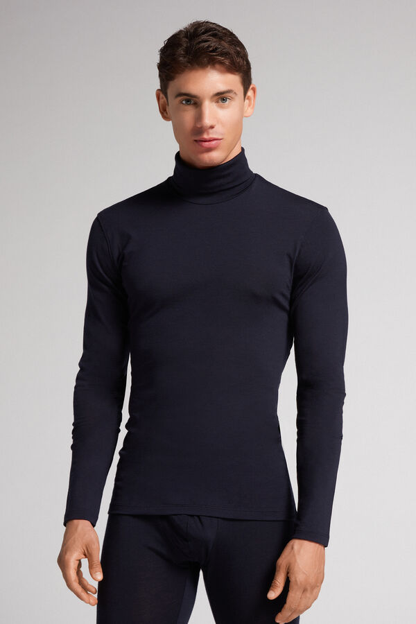 Long-sleeve High-Neck Merino-Wool Top