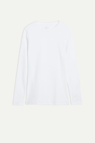 Long-Sleeved Round-Neck Superior Cotton Top