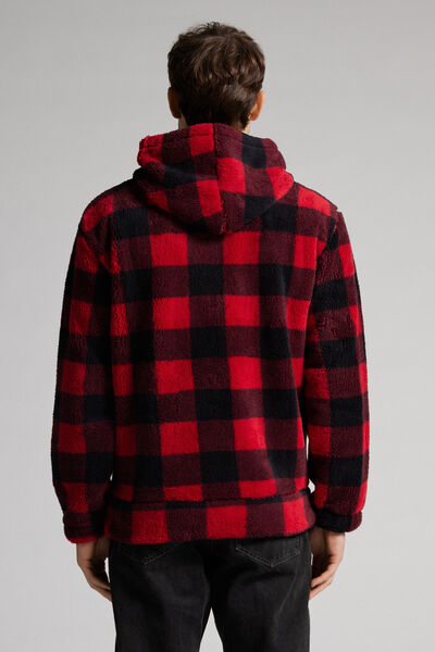 Tartan Pattern Teddy Sweatshirt