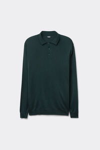 Long-Sleeved Jersey Polo Shirt