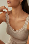 Wool and Silk Top with Lace