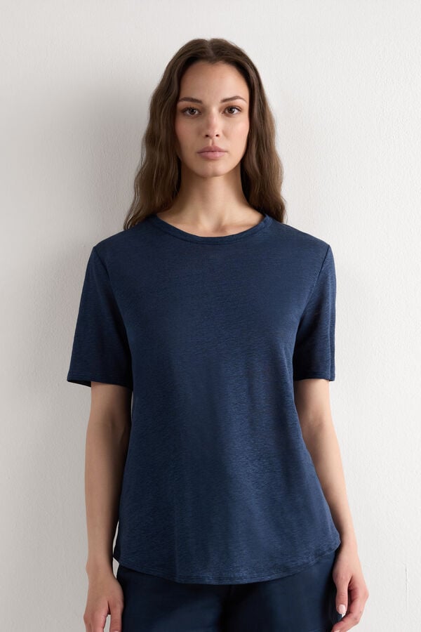 The Pure Linen Short-Sleeved Linen Top