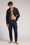 Cotton Open Full-Length Pyjamas with Polka-Dot Print