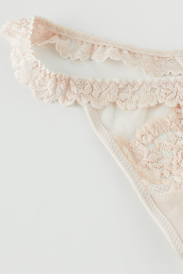 Pretty Flowers Thong with Side Straps