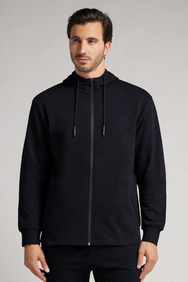 Zip-Up Cotton Sweatshirt