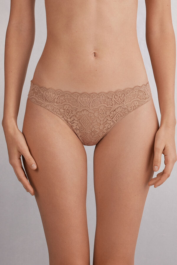 Lace and Microfibre Brazilian Briefs