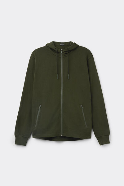 Sweatjacke aus Baumwolle mit Reißverschluss