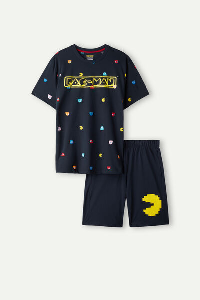 Kort pyjamas i bomull med Pac Man