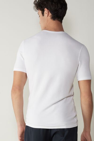 Short-Sleeve Modal-Cashmere Top