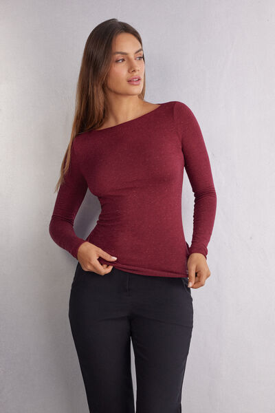 Maglia Girocollo in Modal Light con Cashmere Lamè