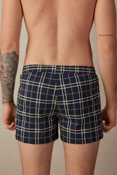 Weite Boxershorts mit Schottenkaromuster aus Baumwolljersey