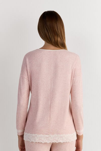 Long-Sleeve Round-Neck Modal Top