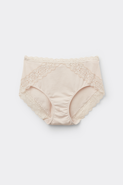 Pamuklu ve Dantel Yarı Yüksek Bel Slip