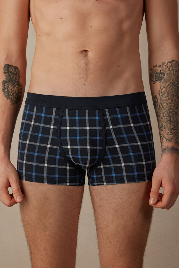 Blue Check Stretch Supima® Cotton Boxers