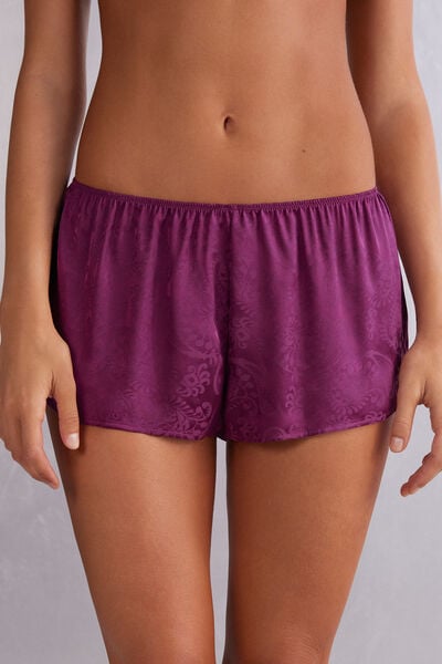 Velvet Paisley Satin Jacquard Shorts