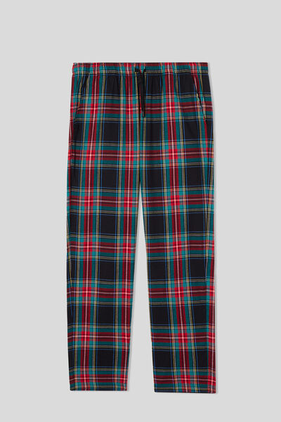 Lange Hose Schottenmuster aus angerautem Stoff