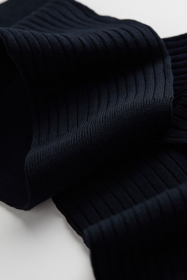 Long Ribbed Cotton Lisle Socks