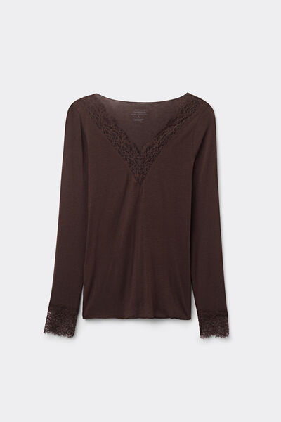 Modal Cashmere Ultralight Long Lace Shirt