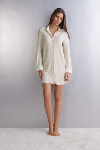 Baby It's Cold Outside Modal with Wool Button-Down Nightie