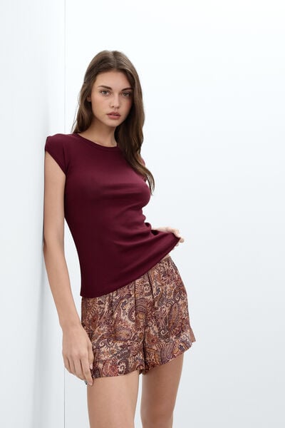 Maglia Manica Corta in Cotone Superior a Costine