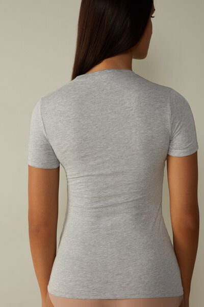 Short-Sleeved Stretch Superior Cotton Top