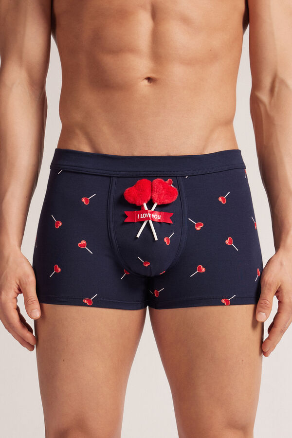 Plüss Superior Pamut Boxer Szíves Nyalókákkal