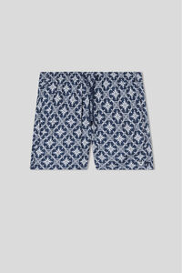 Shorts de Baño con Estampado de Mayólica Azul