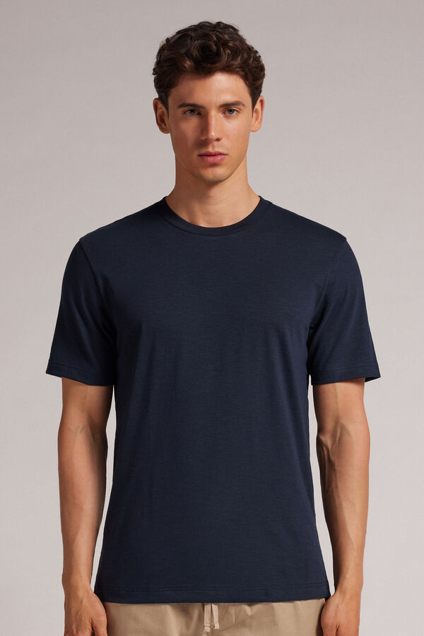 T-Shirt aus geflammter Baumwolle