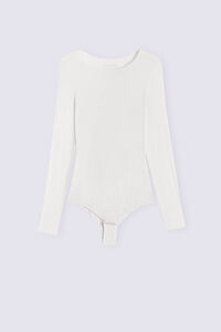 Long-Sleeve Bodysuit in Modal and Cashmere