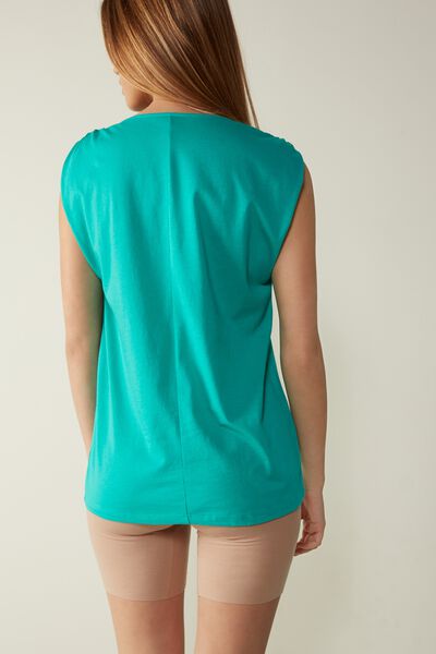 Supima® Ultrafresh Cotton Tank Top with Gathered Shoulders