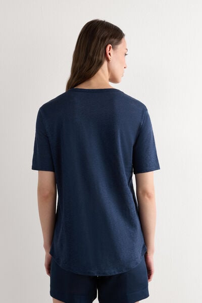 The Pure Linen Short Sleeve Top in Linen