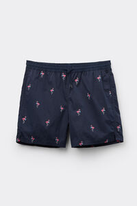 Calções de Banho Bordado Flamingos
