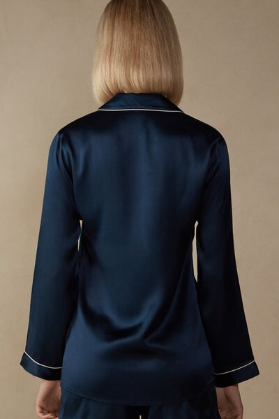 Mannish-Cut Jacket in Silk Satin