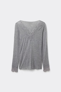 Modal Cashmere Ultralight Long Lace Shirt