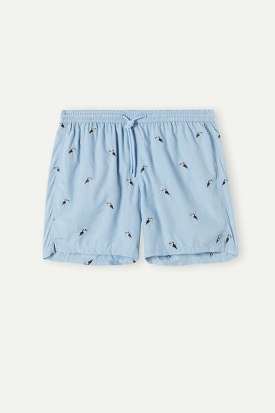 Toucan-Embroidered Swim Shorts