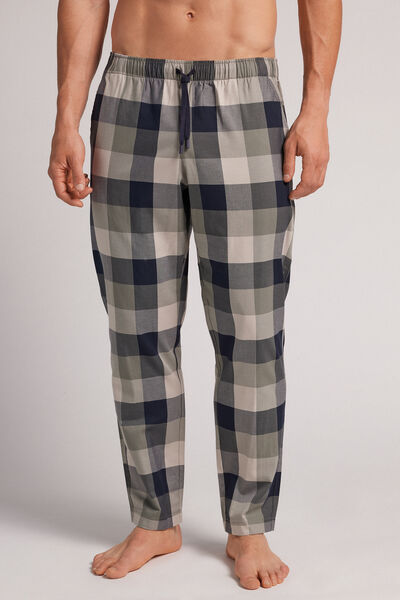 Full-Length Green Check Cotton Canvas Bottoms