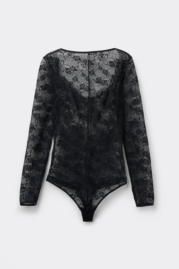 The Simplest Pleasures Long-Sleeve Lace Bodysuit
