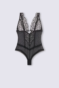 Only Hearts Tulle With Lace Bodysuit Black
