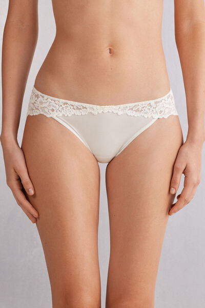 Damen Slip Pretty Flowers mit Spitze und floralem Muster