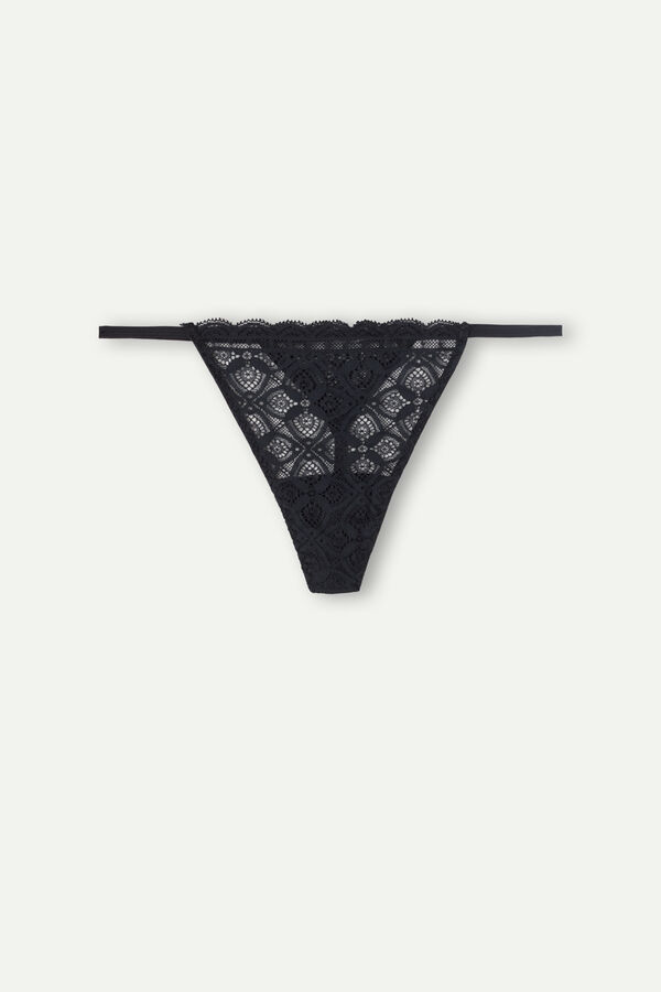 Intimissimi Lace String Thong Woman Black Size M