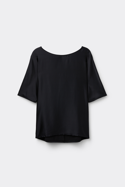 Short-Sleeved Silk and Modal Top