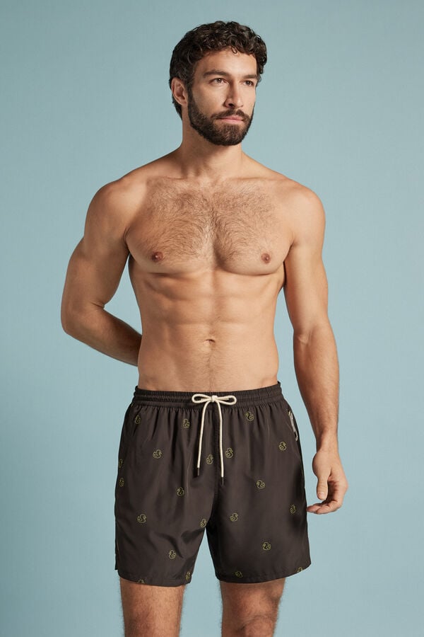 Badeshorts mit Entenstickerei