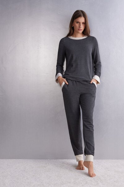 Pantalone Jogger in Modal con Lana Baby It's Cold Outside