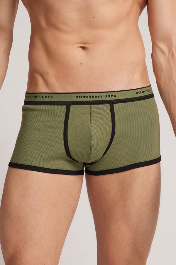 Ribbed Stretch Cotton Boxers