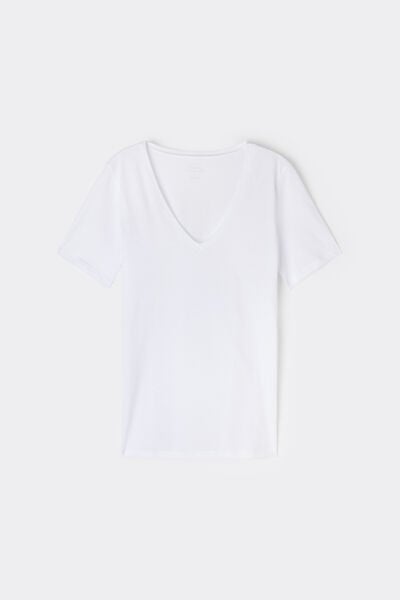 Maglia Manica Corta con Scollo a V in Cotone Ultrafresh