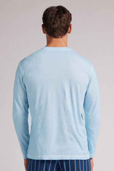 T-shirt manches longues en coton Washed Collection